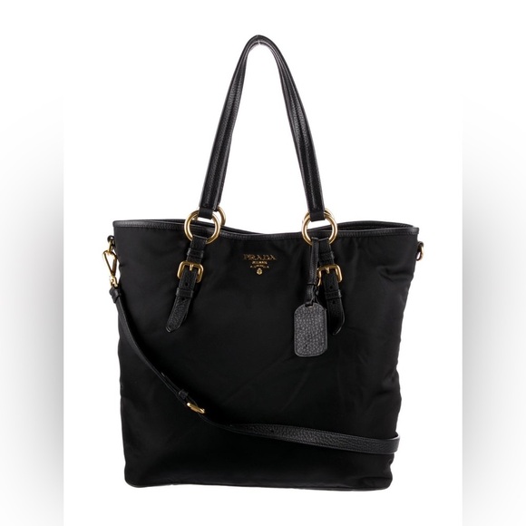 Prada Vitello Daino-Trimmed Tessuto Tote - Picture 1 of 16